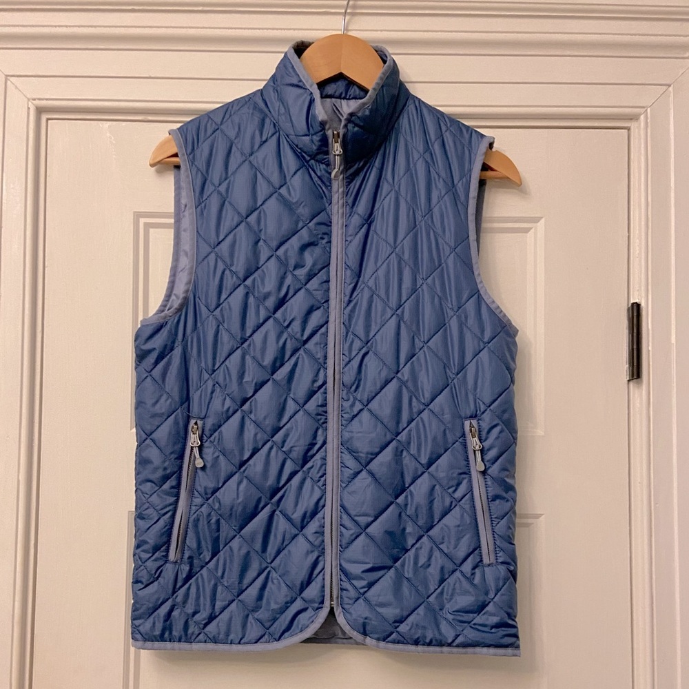 😍 Vineyard Vines Blue Full Zip Quilted Puffer Vest. XS. Perfect for layering!